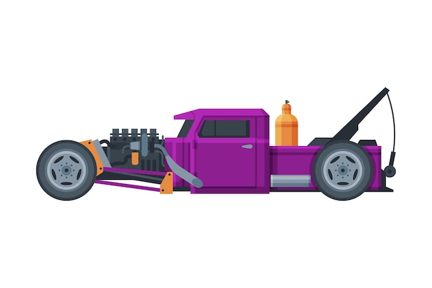 Auto de carreras de estilo retro viejos deportes automóviles púrpura ilustración vectorial en fondo blanco