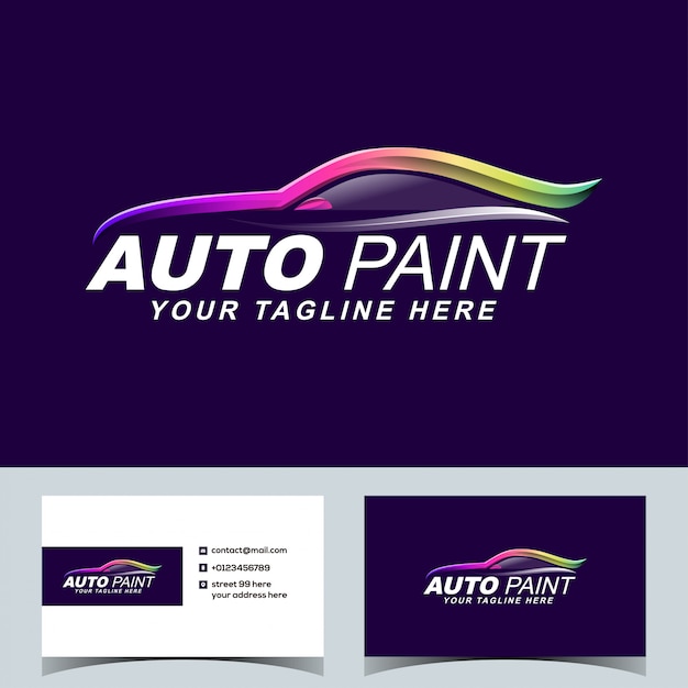 Vector auto colorido pintura coche automotriz logo vector