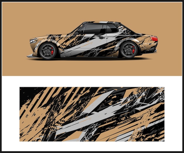 Un auto con un diseño de camuflaje que dice bmw.