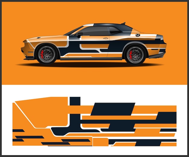 Un auto con un diseño de mustang