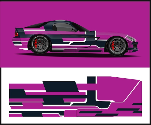 Un auto con un fondo morado y la palabra porsche en él.