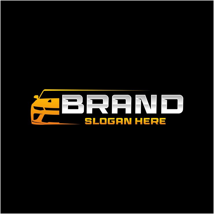 Vector auto logo coche fondo negro