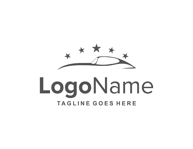 auto simple con estrella para el diseño del logotipo de la industria automotriz