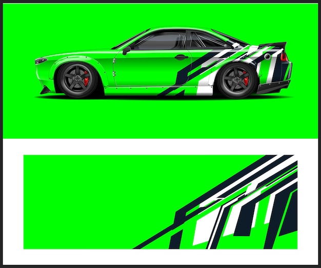 Un auto verde y negro con un fondo verde que dice " nissan gt - r ".