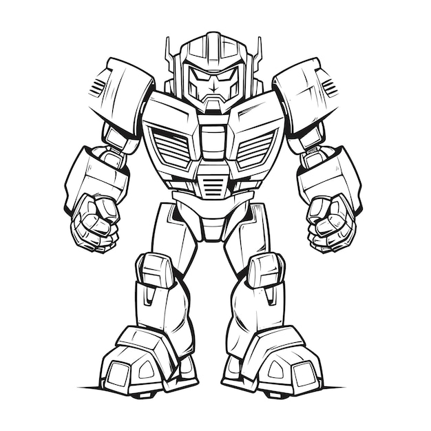 Autobot para colorear para niños | Vector Premium