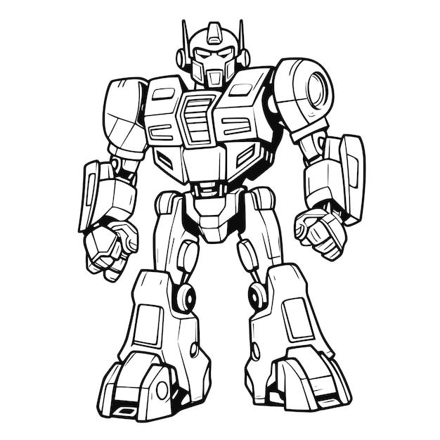 Vector autobot para colorear para niños