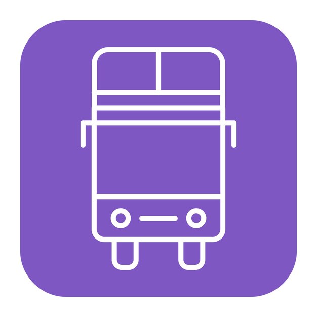 un autobús con un autobús en él y un fondo púrpura