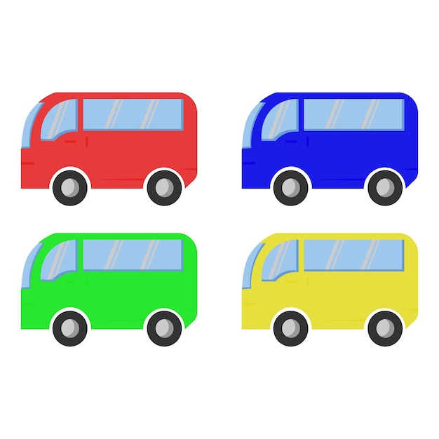 autobús, colorido, vector, ilustración