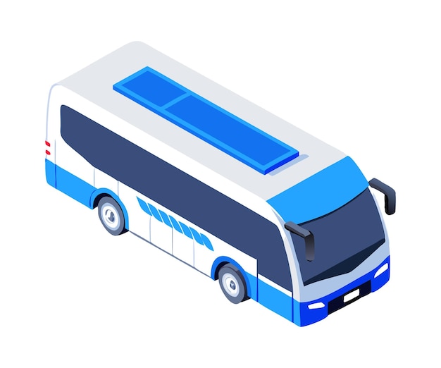 Autobús ecológico moderno isométrico
