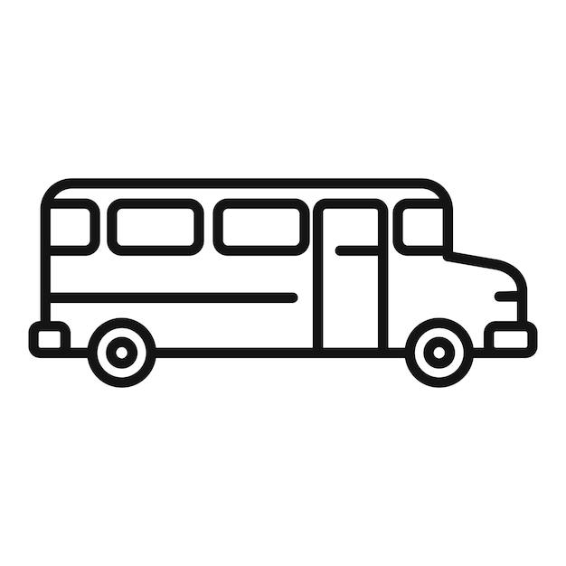 Autobús escolar que lleva a los niños a la escuela icono
