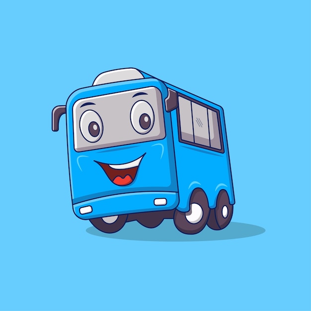 autobús, mascota, caricatura, vector, ilustración