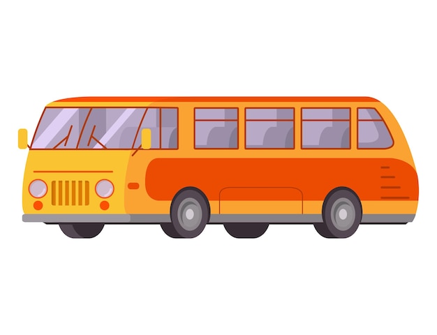 Autobús de pasajeros retro vintage frente y lateral Transporte público