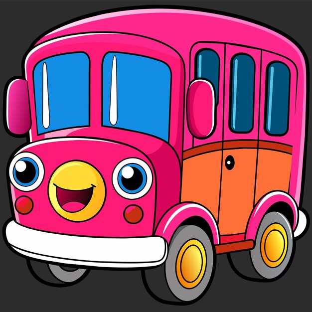Vector autobús de regreso a la escuela dibujado a mano plano elegante pegatina de dibujos animados icono concepto ilustración aislada