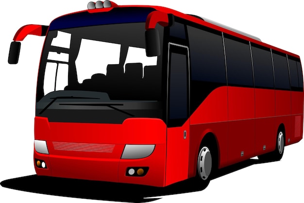 Vector autobús rojo de la ciudad entrenador ilustración vectorial