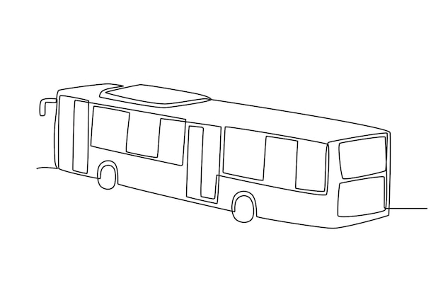 Autobuses en dibujo conceptual en línea