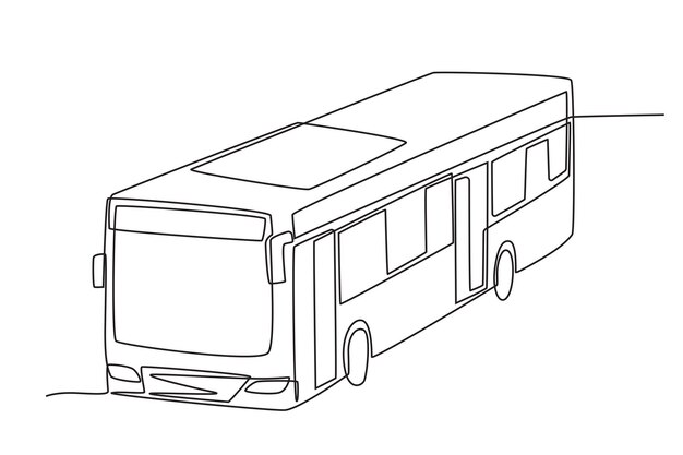Autobuses en dibujo conceptual en línea