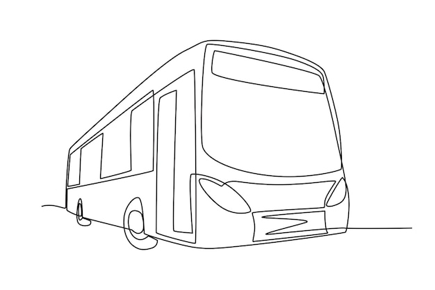Autobuses en dibujo conceptual en línea