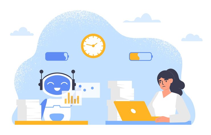 Vector automatización del concepto de vector de procesos robóticos
