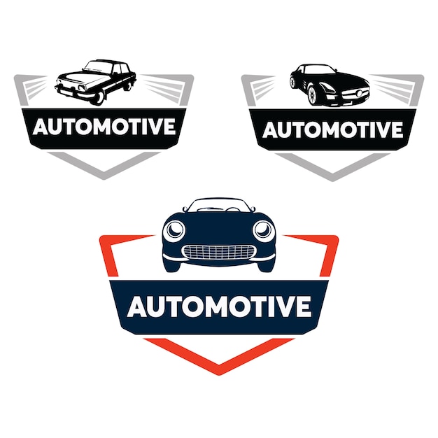 Automotive emblem logo design template set