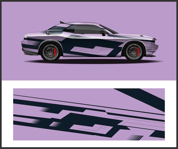 Un automóvil con un diseño en blanco y negro que dice "car" en él.