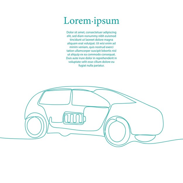 Vector automóvil eléctrico y batería
