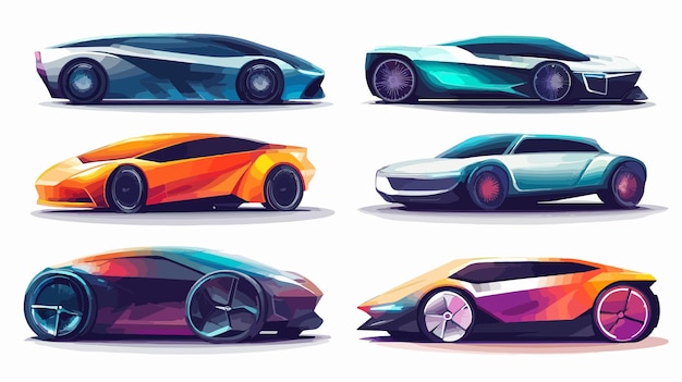 Automóvil futurista moderno con elementos tecnológicos Ilustración vectorial