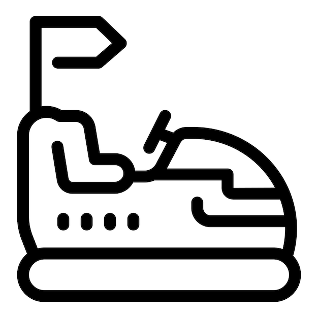 Automóvil de parachoques con bandera icono de parque de atracciones de paseo agradable