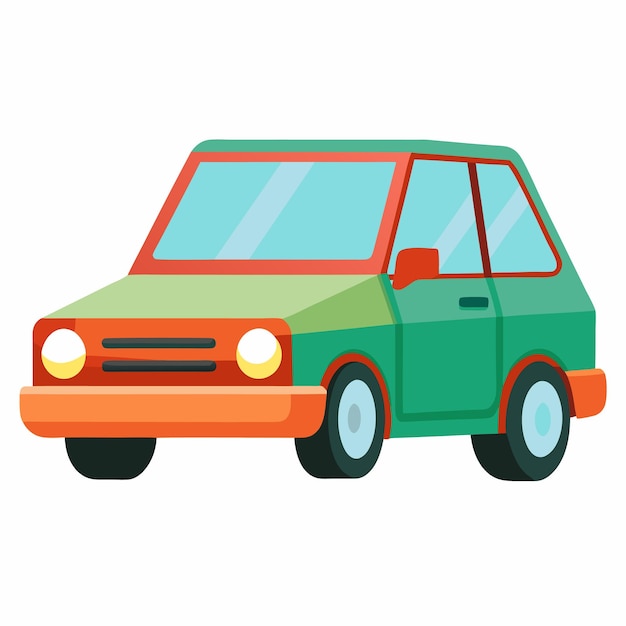 Un automóvil de pasajeros con un diseño de contornos simples