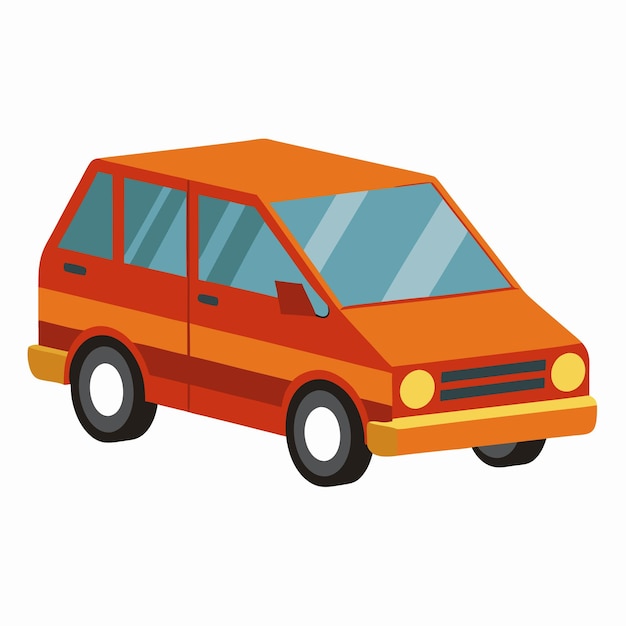 Un automóvil de pasajeros con un diseño de contornos simples