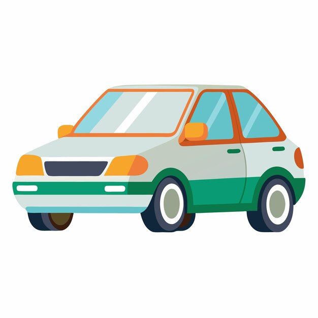 Un automóvil de pasajeros con un diseño de contornos simples