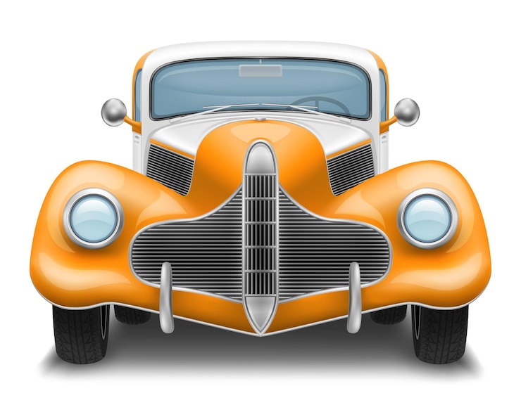 Vector automóvil vintage antiguo retro obsoleto vehículo de transporte ilustración vectorial aislada en fondo blanco