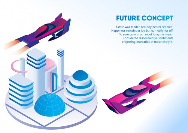 Autónomo coche sin conductor, bandera concepto futuro