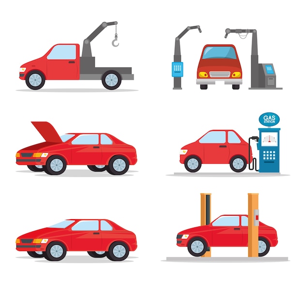 Vector autopartes de servicio de auto