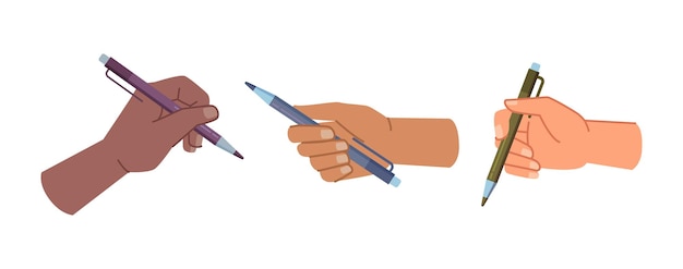 Autor o trabajador mano con pluma escribiendo