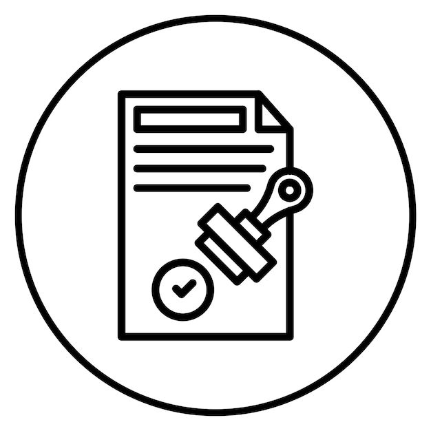 Autoridad Imagen vectorial de íconos aprobada Puede utilizarse para el cumplimiento y la regulación
