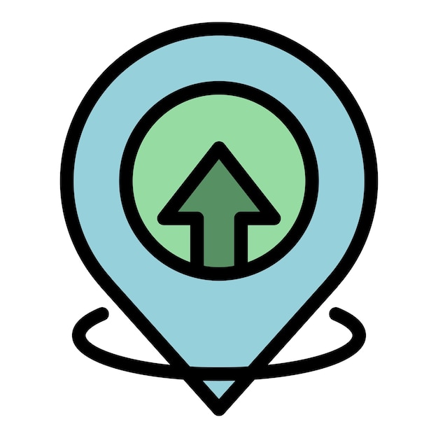 Autostop gps pin icono Contorno autostop gps pin vector icono color plano aislado