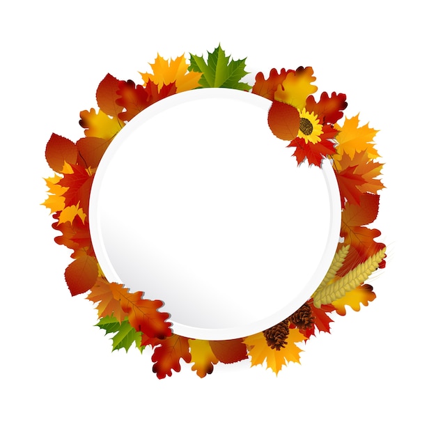 Autumn frame concept circular