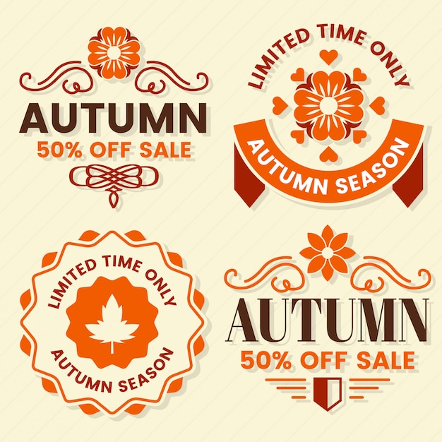 Vector autumn label vintage vector logo para banner