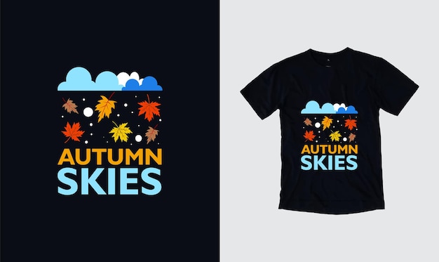 Autumn skies vector cotizaciones ilustración para impresiones en camisetas