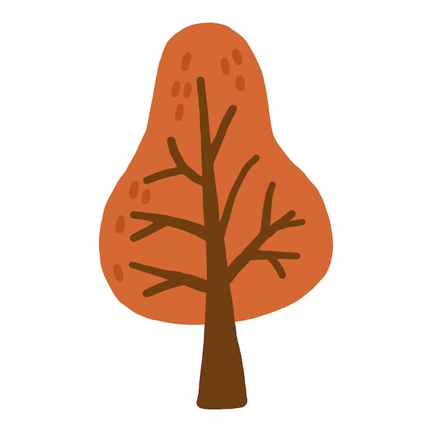 Autumn tree doodle illustration autumn tree isolated autumn cozy