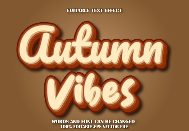 Autumn Vibes Efectos de texto editables Estilo de dibujos animados