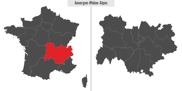 AuvergneRhoneAlpes mapa región de Francia