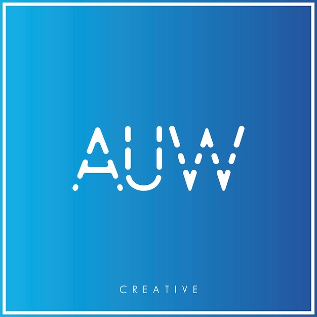AUW Creative Vector Latter Diseño de logotipo Mínimo Logotipo Latter Ilustración vectorial premium Monograma