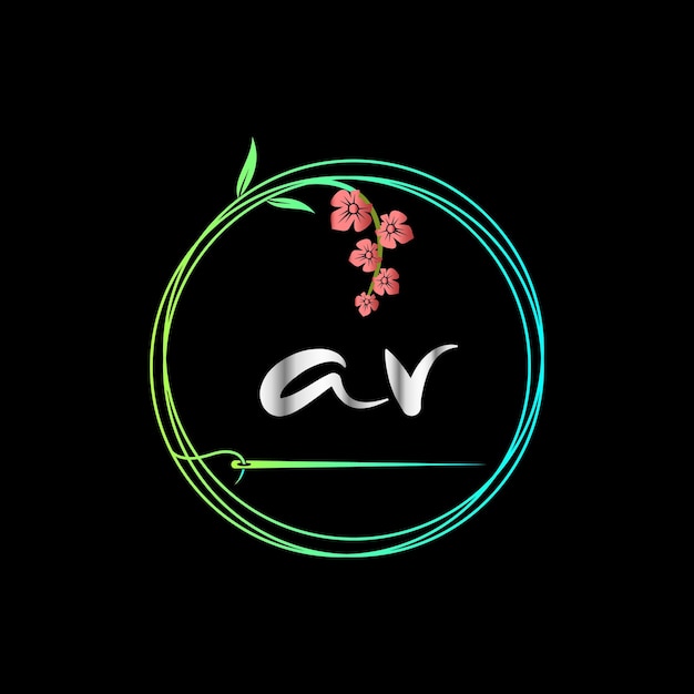 AV logotipo inicial, moda, boutique, ropa con plantilla de vector creativo