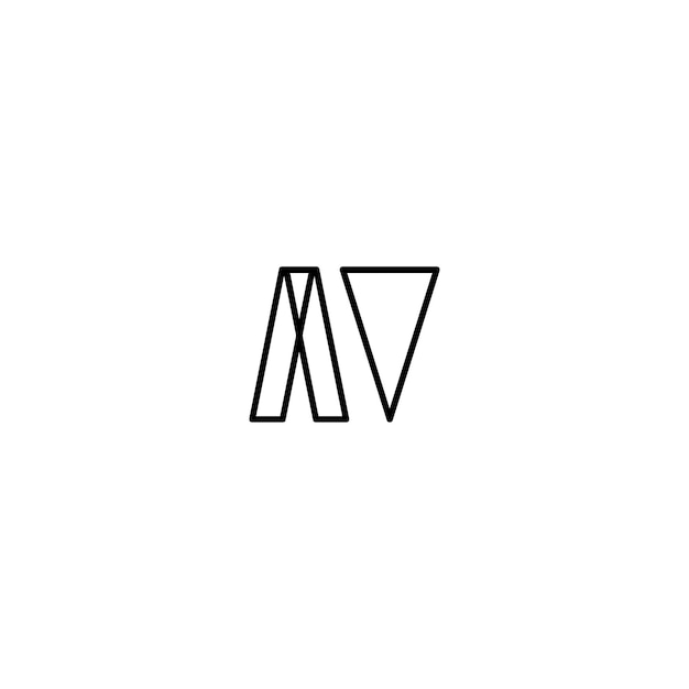 AV monograma logotipo diseño carta texto nombre símbolo monocromo logotipo alfabeto carácter simple logotipo