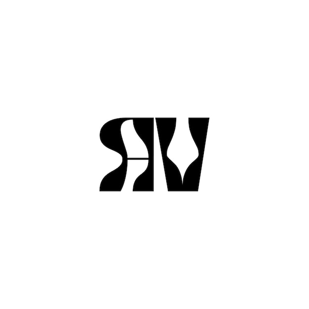 AV monograma logotipo diseño carta texto nombre símbolo monocromo logotipo alfabeto carácter simple logotipo