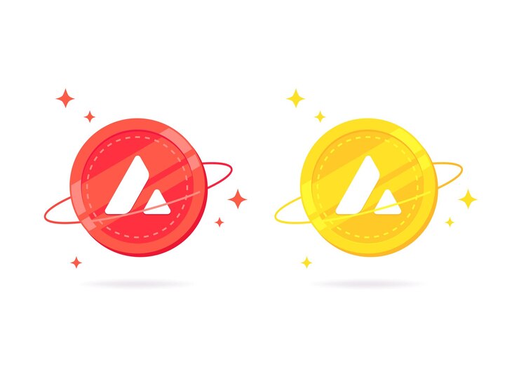 Vector avalancha avax moneda icono plano aislado sobre fondo blanco.
