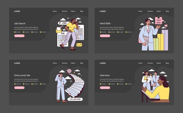 El avance profesional constituye una guía visual para la búsqueda de empleo, el desarrollo de habilidades, las entrevistas y la obtención de empleo