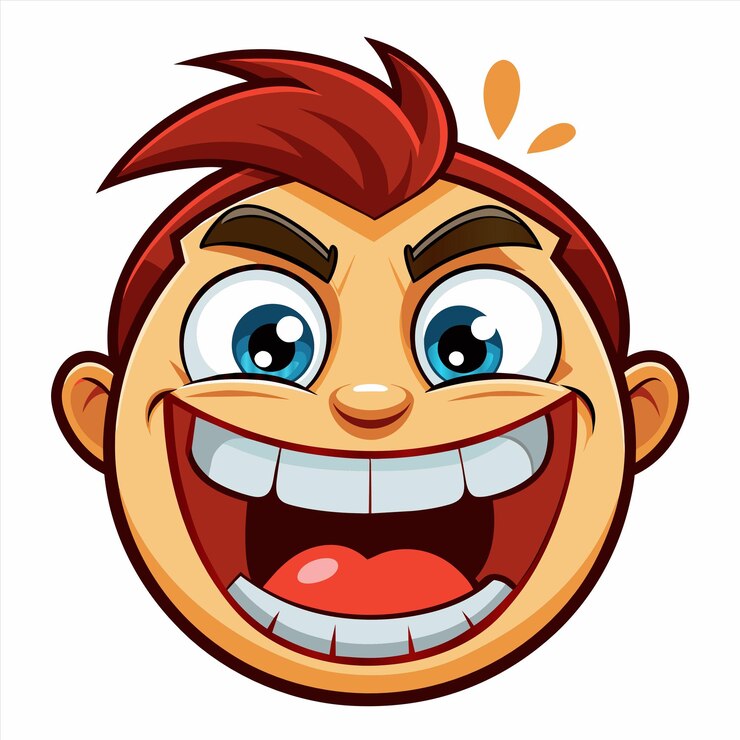 Vector un avatar con una cara de dibujos animados que dice "enojado"
