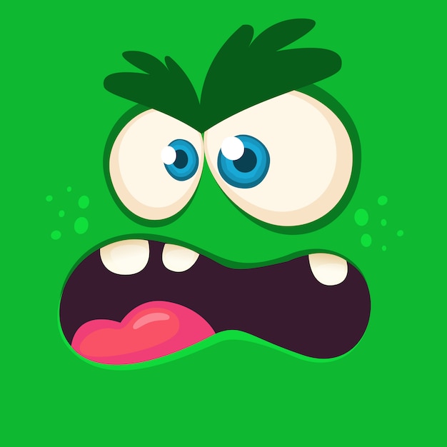 Avatar de cara de monstruo de dibujos animados. Monstruo de halloween